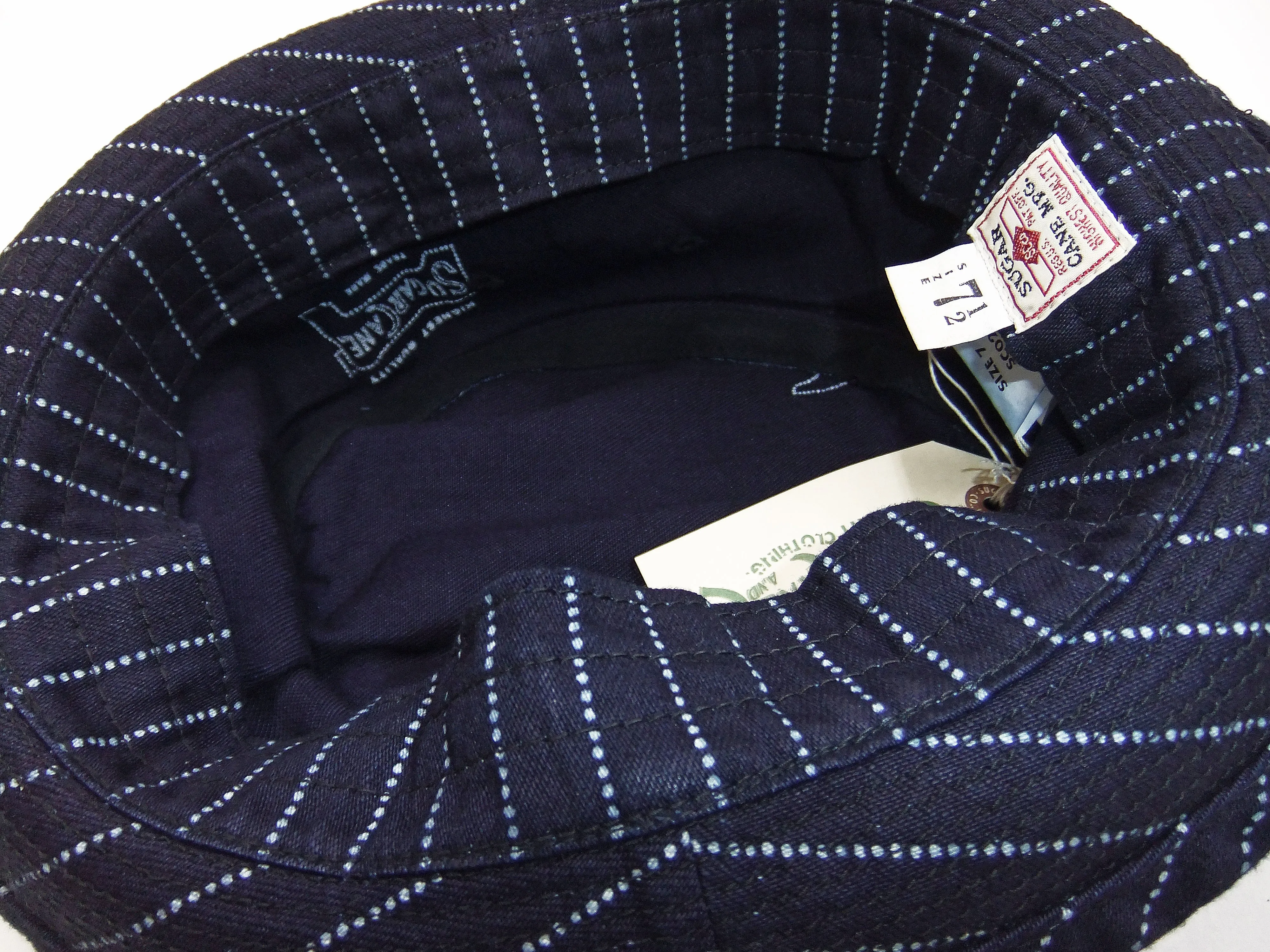 Sugar Cane Wabash Stripe Pork Pie Hat Men's Casual Upturned Short Brim Porkpie Hat SC02467 Navy-Blue
