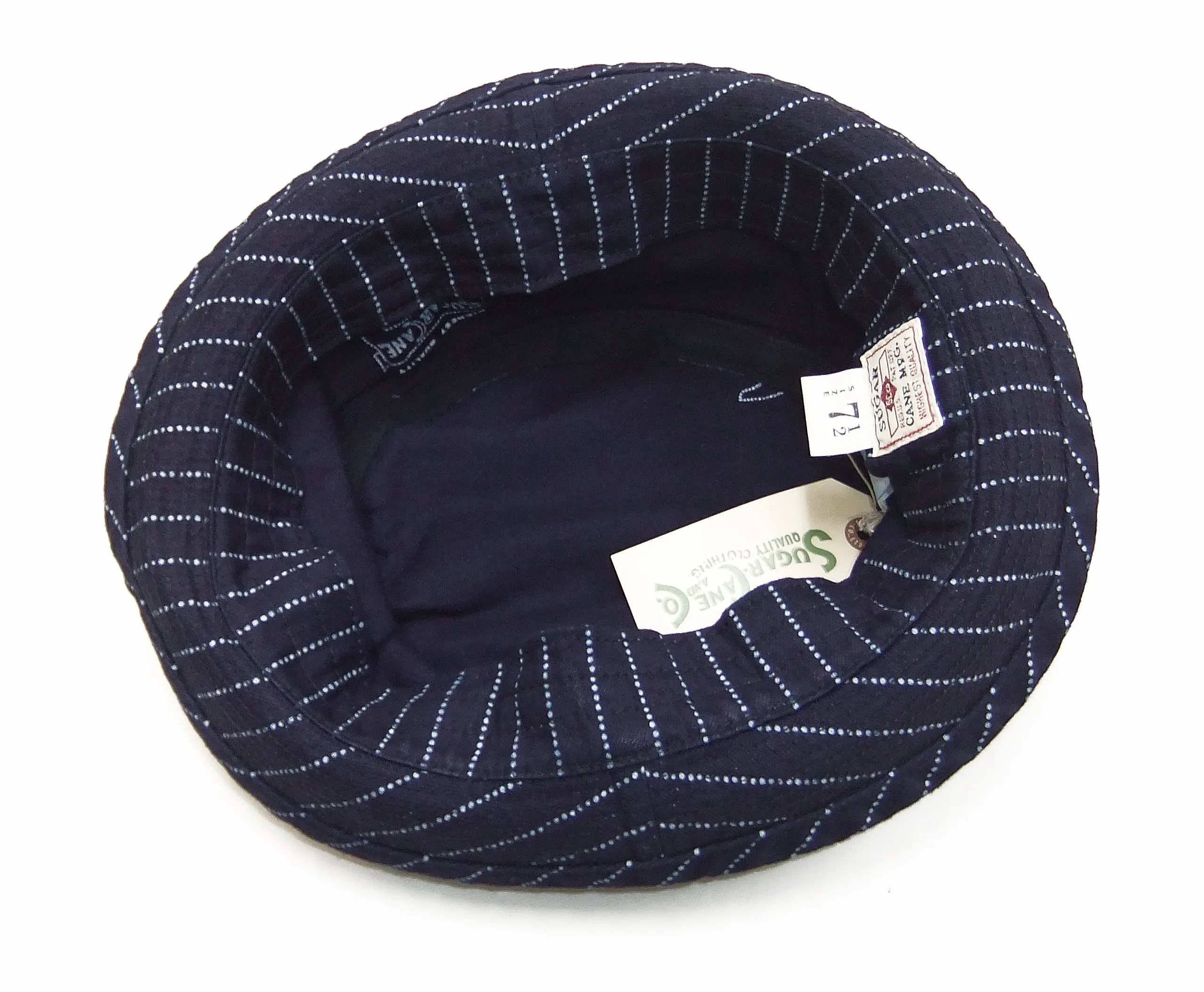 Sugar Cane Wabash Stripe Pork Pie Hat Men's Casual Upturned Short Brim Porkpie Hat SC02467 Navy-Blue