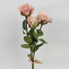 Sweetheart Mini Rose PU Material (3/bunch) Real Touch Artificial SB051 (Pink)-B67E1758