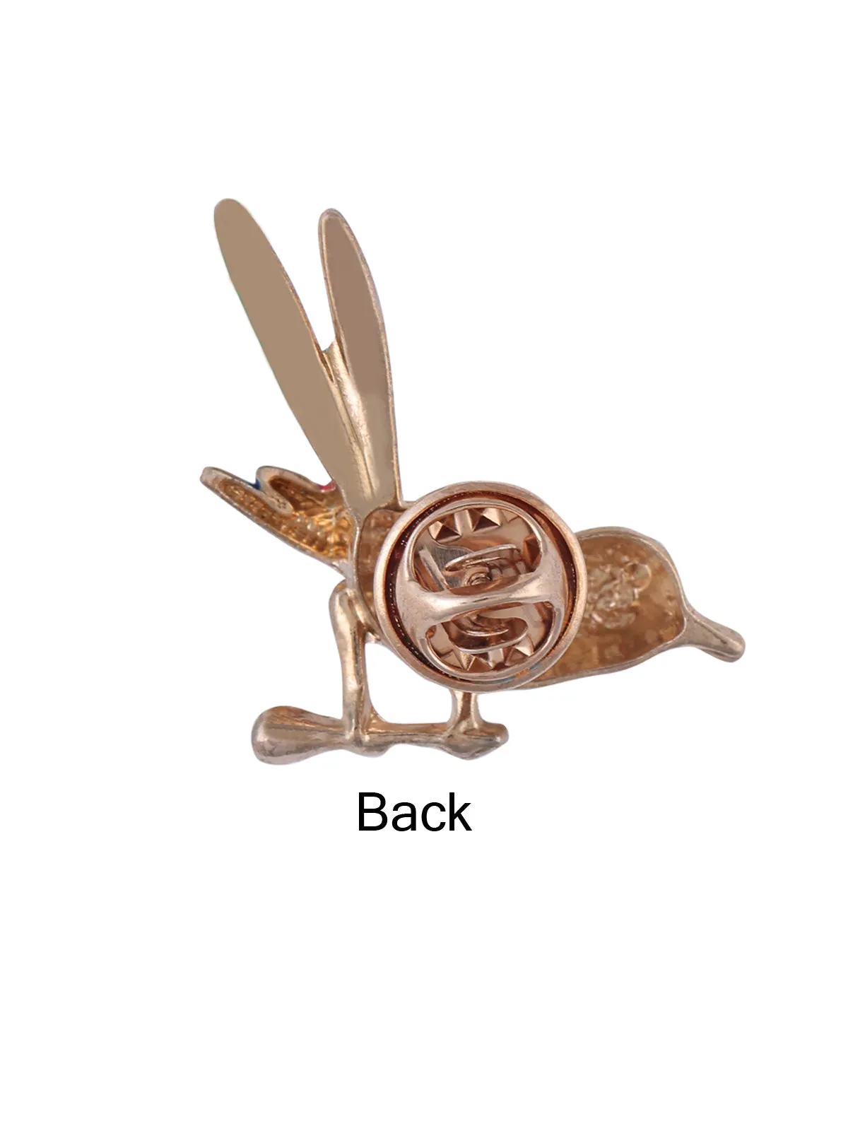 Tri-Colored Sparrow Inspired Pin Fastening Unisex Collar Brooch