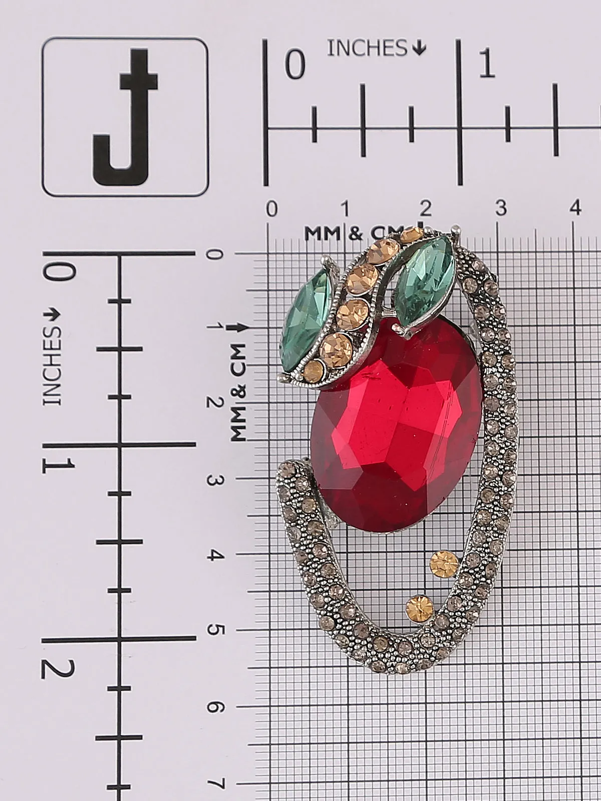 Vintage Antique Silver Oval Shape Diamond Brooch Pin