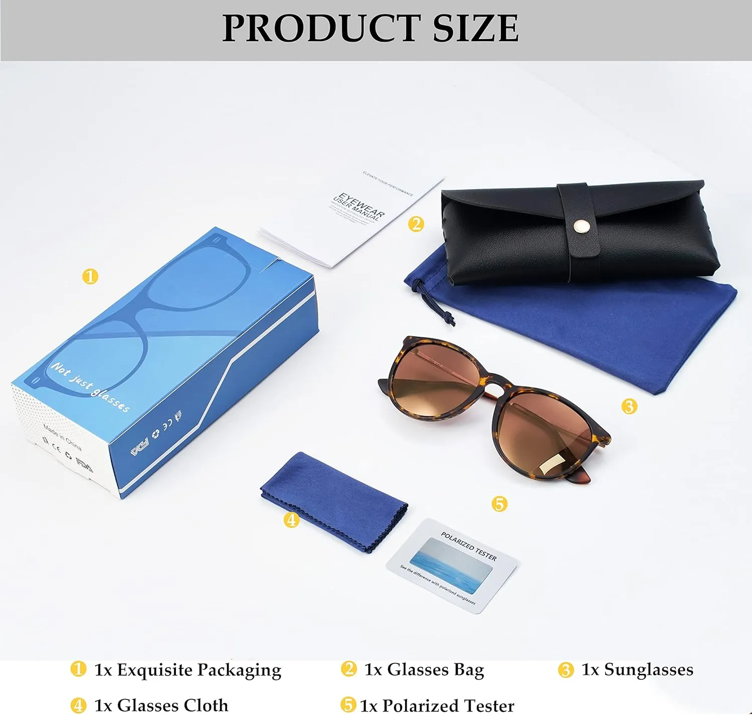 Vintage Round Polarized Sunglasses for Women Men Classic Retro Trendy Designer Style Sun Glasses UV400 Protection