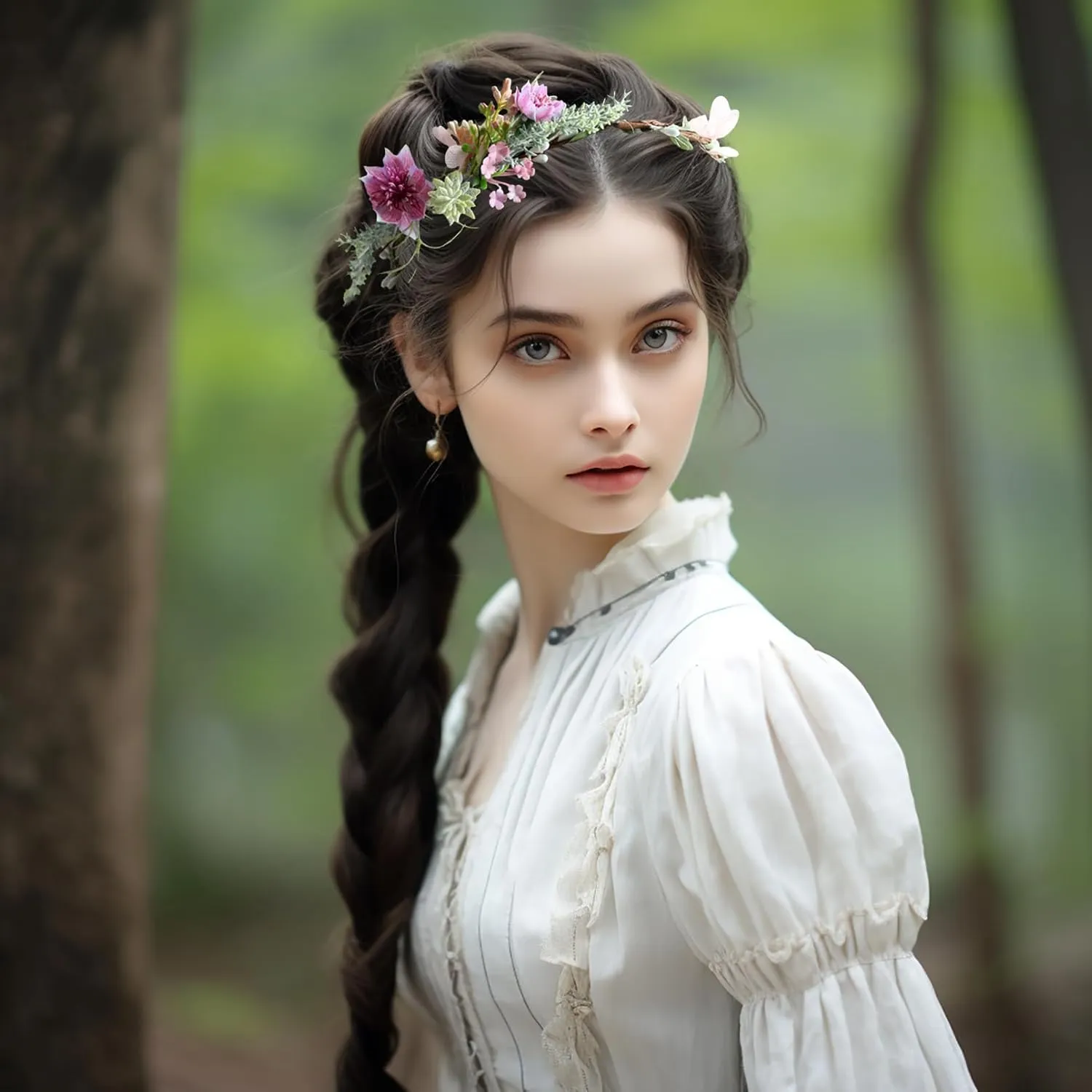 Vivivalue Vine Flower Crown Boho Flower Headband Hair Wreath Floral Headpiece Halo with Ribbon Wedding Party Photos Festival