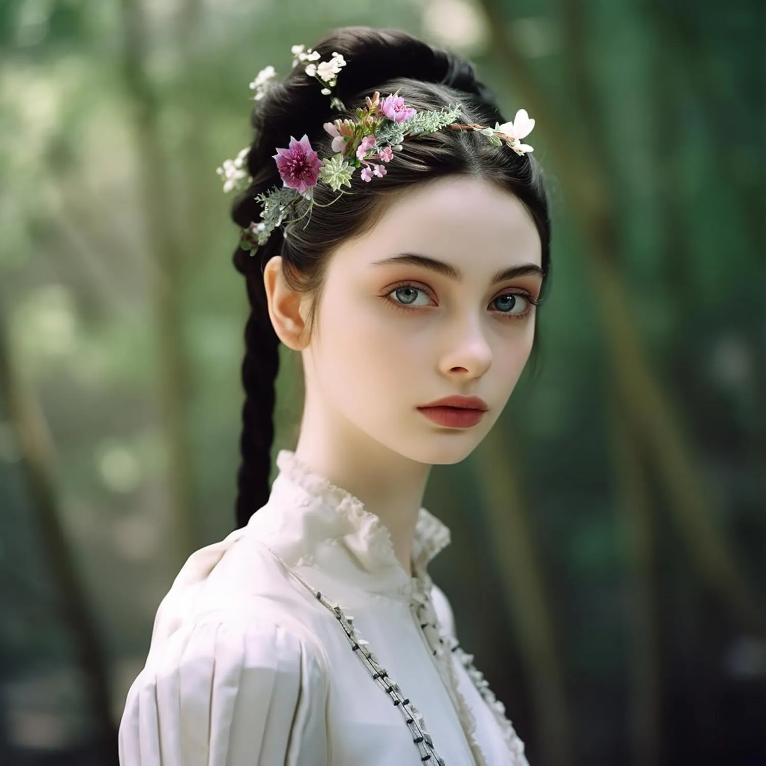 Vivivalue Vine Flower Crown Boho Flower Headband Hair Wreath Floral Headpiece Halo with Ribbon Wedding Party Photos Festival