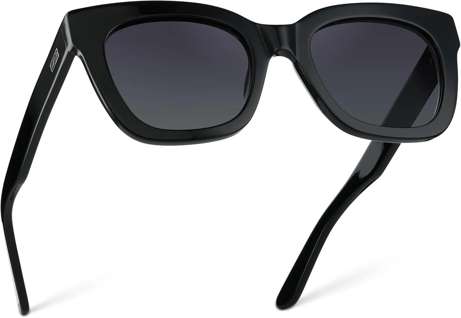WearMe Pro Women's Polarized Large Square Sunglasses: Subtle Cat Eye Corners, Thick Frame & Modern Aesthetics