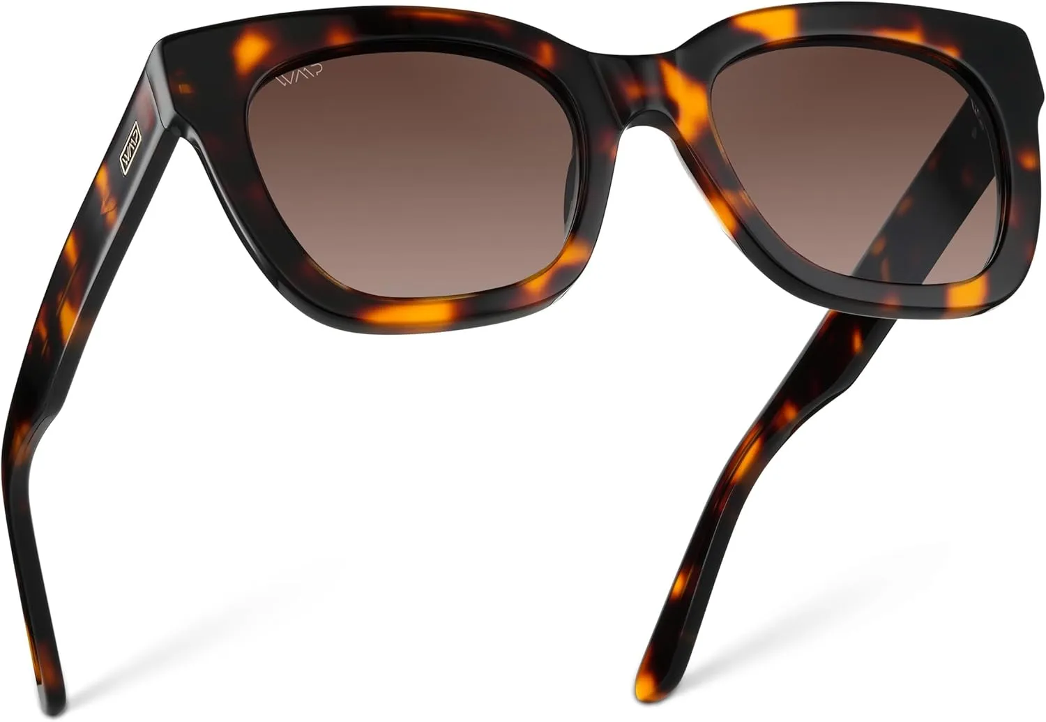 WearMe Pro Women's Polarized Large Square Sunglasses: Subtle Cat Eye Corners, Thick Frame & Modern Aesthetics