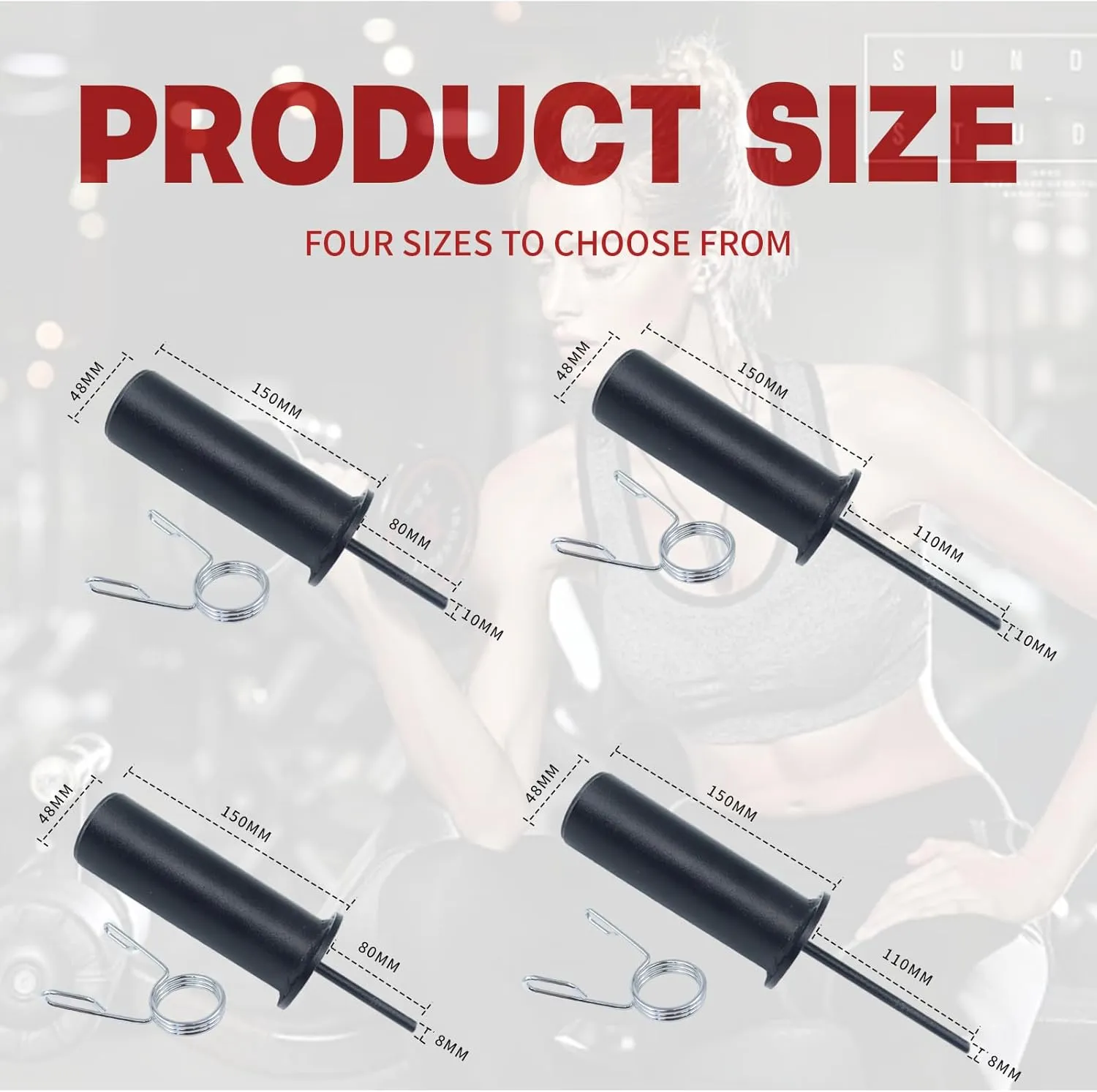 Weight Stack Pin and Spring Collar Weight Stack Extender Pin Commercial and Home Gym Accessories for Cable Tower and Functional Trainer Machin