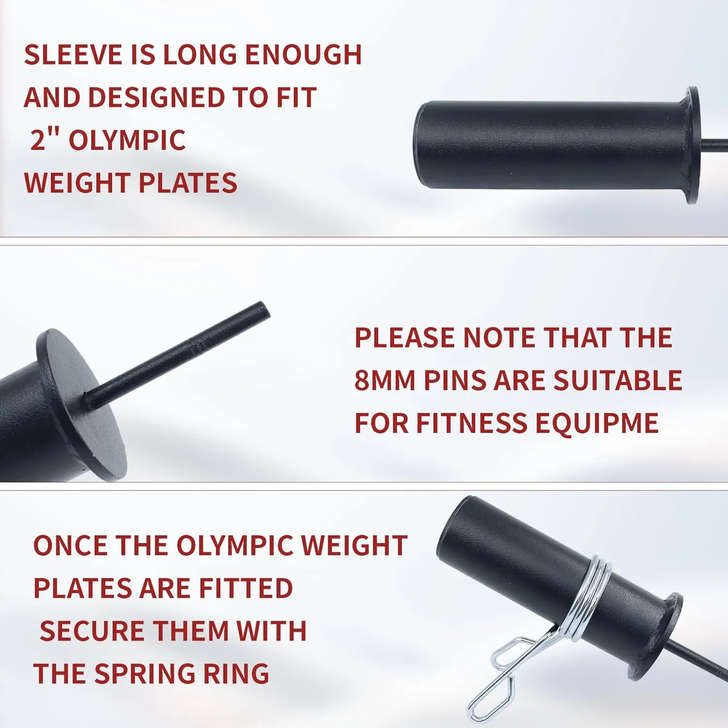 Weight Stack Pin and Spring Collar Weight Stack Extender Pin Commercial and Home Gym Accessories for Cable Tower and Functional Trainer Machin