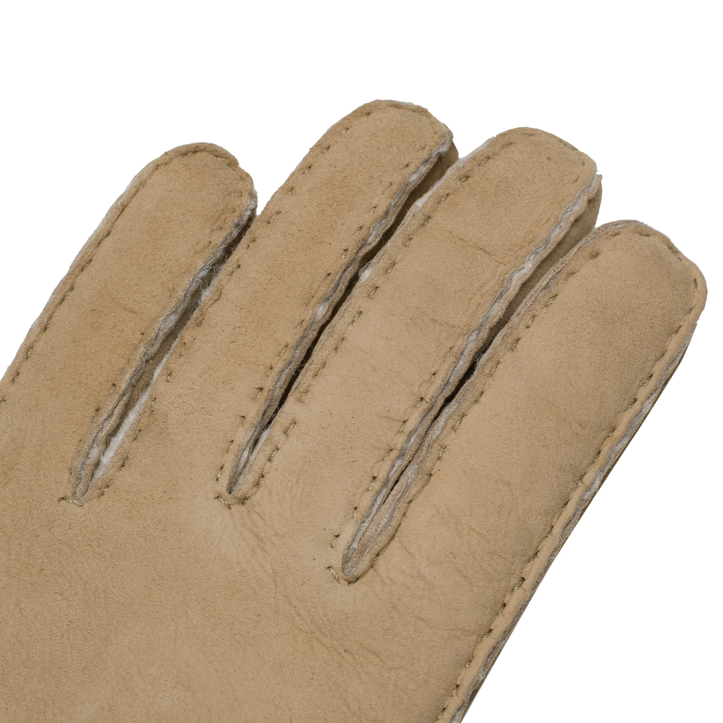 Wellington Beige Shearling Gloves