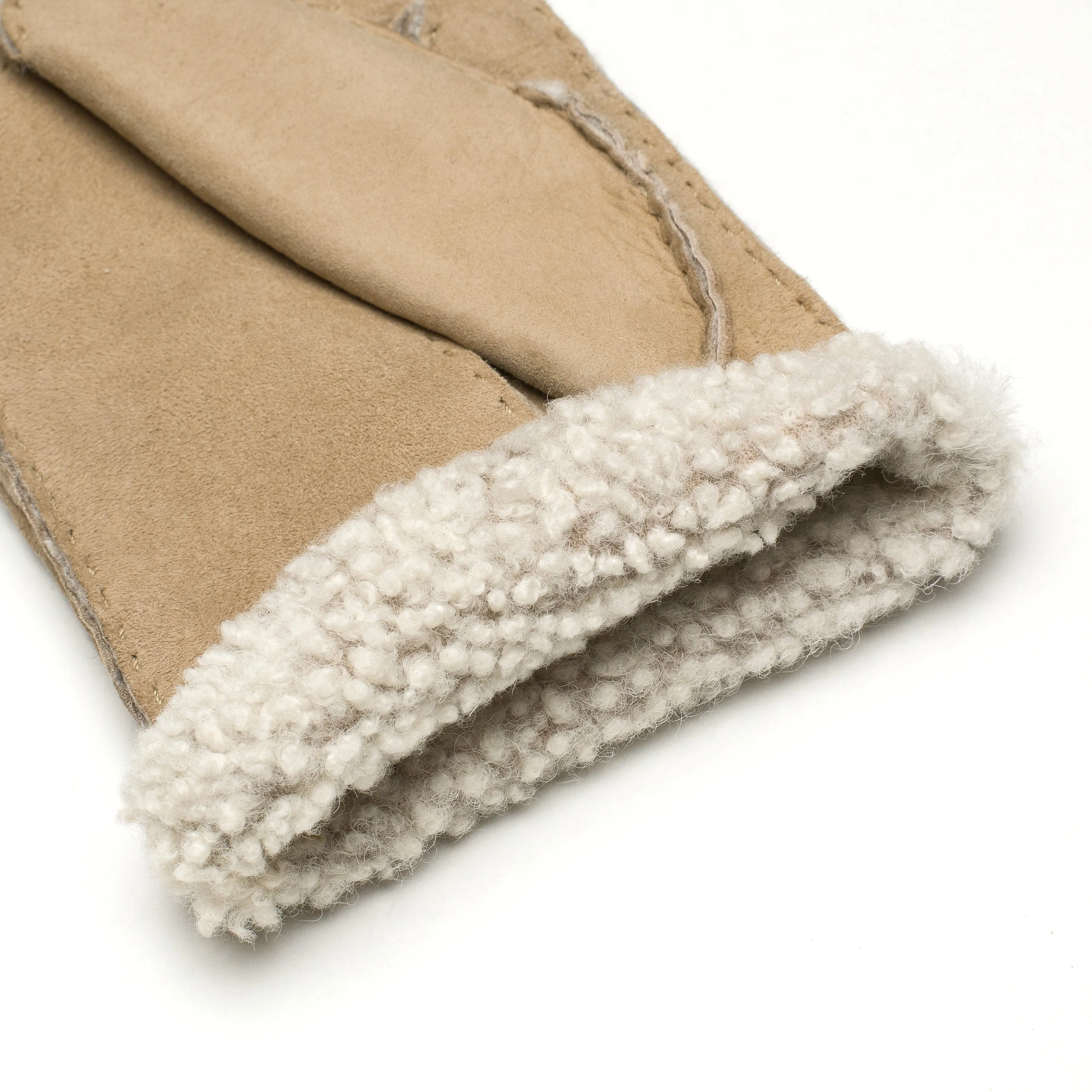 Wellington Beige Shearling Gloves