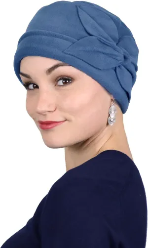 Womens Hat Fleece Beanie Cloche Cancer Headwear Chemo Ladies Winter Head Coverings Butterfly