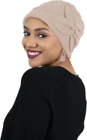 Womens Hat Fleece Beanie Cloche Cancer Headwear Chemo Ladies Winter Head Coverings Butterfly