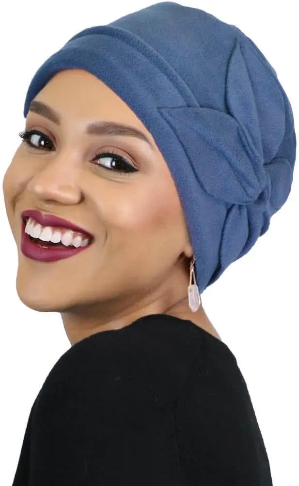 Womens Hat Fleece Beanie Cloche Cancer Headwear Chemo Ladies Winter Head Coverings Butterfly