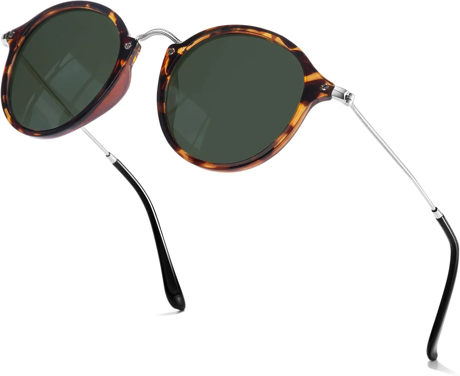 Women's Retro Round Sunglasses - Polarized Anti Glare UV400 Protection Vintage Driving Shades
