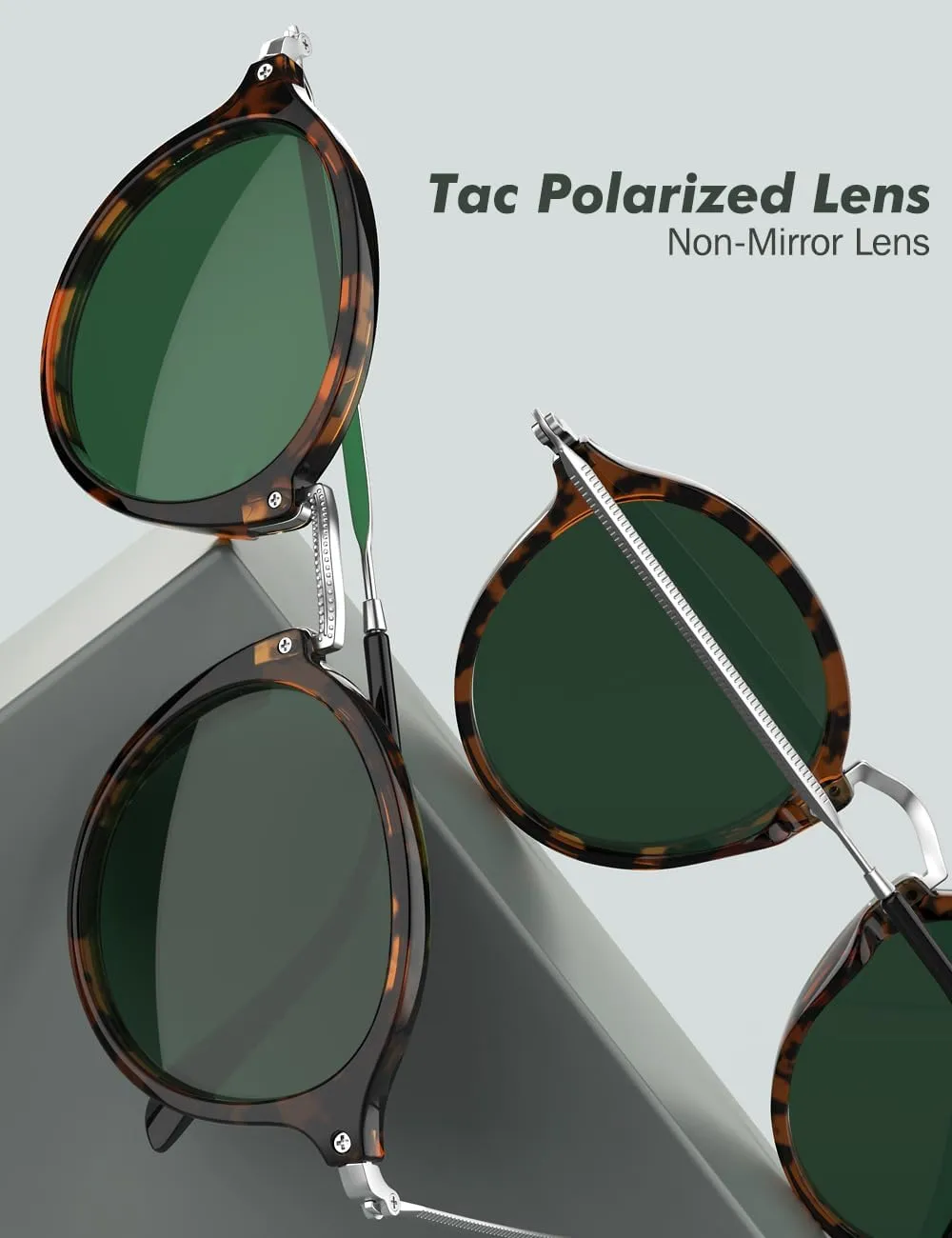 Women's Retro Round Sunglasses - Polarized Anti Glare UV400 Protection Vintage Driving Shades