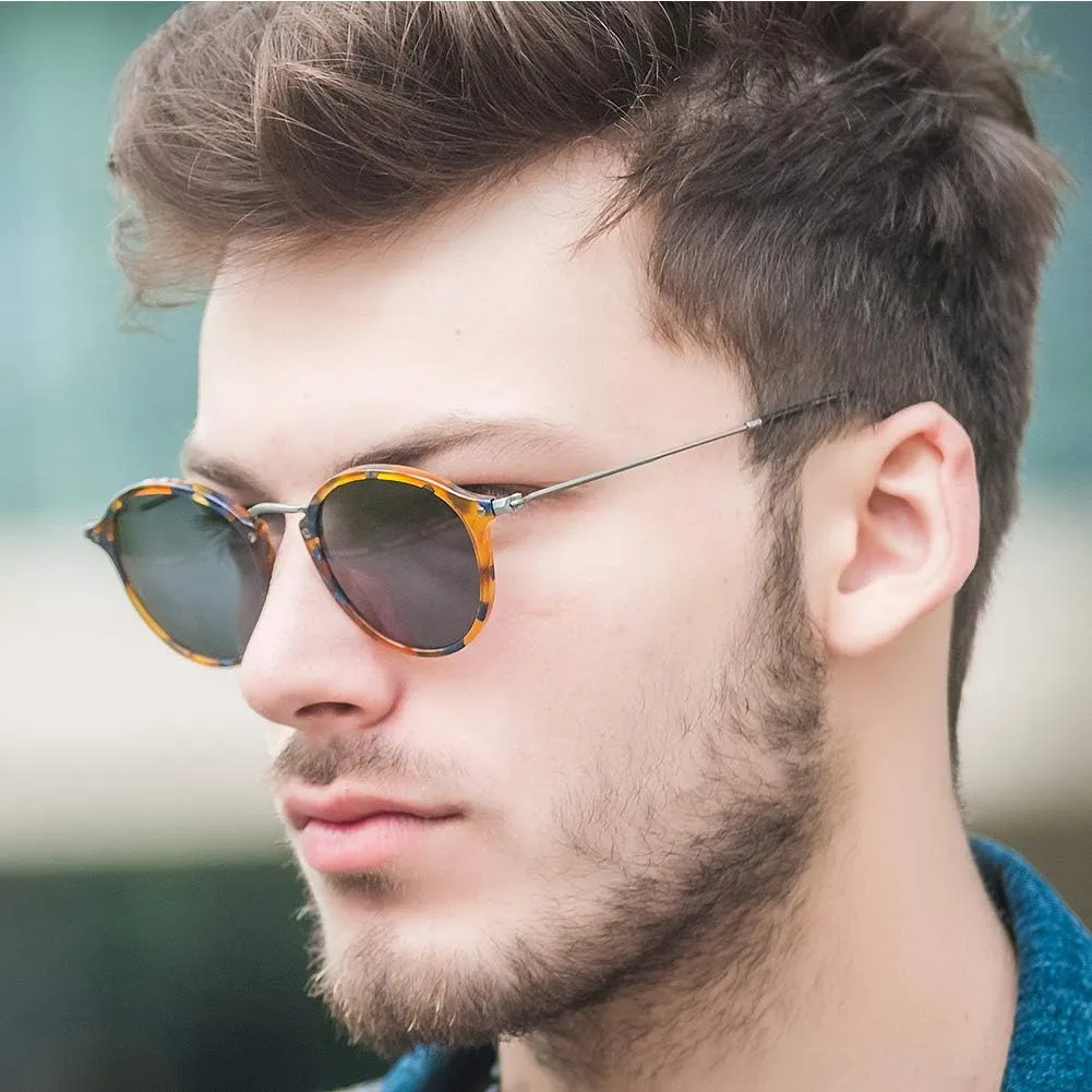 Women's Retro Round Sunglasses - Polarized Anti Glare UV400 Protection Vintage Driving Shades