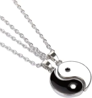 Yinyang BFF Couples Pendant Necklace Chain for Women Mens Personalized Matching Puzzle Diagrams Best Friend Necklaces